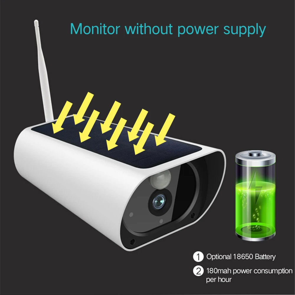1080P Солнечная PTZ камера беспроводная Wifi IP камера с 18650 батареей Новая солнечная панель CCTV камера видеонаблюдения