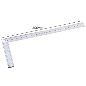 

90 Degree Try And Square Ruler Aluminum Handle Measuring Angle Carpenters Square Ruler with Stainless Steel Scale