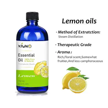 

KIUNO 150ML Lemon Tea Tree Peppermint Pure Plant Essential Oils For Aromatic Aromatherapy Diffusers Aroma Oil Lavender Body Oil