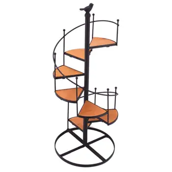 

European Retro Home Wrought Iron Spiral Staircase Showcase Plant Stand Home Decoration