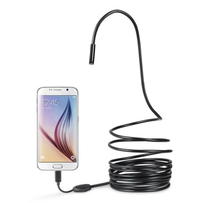Гибкая 5,5 мм USB микро USB эндоскоп Инспекционная камера для ПК Android телефон D08B