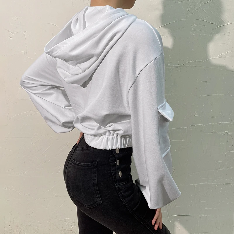 Rockmore Letter Print Hoodies Women Sweatshirts With Pockets Oversized Womens Long Sleeve Hooded Hoodies Sweat Shirt Femme Fall