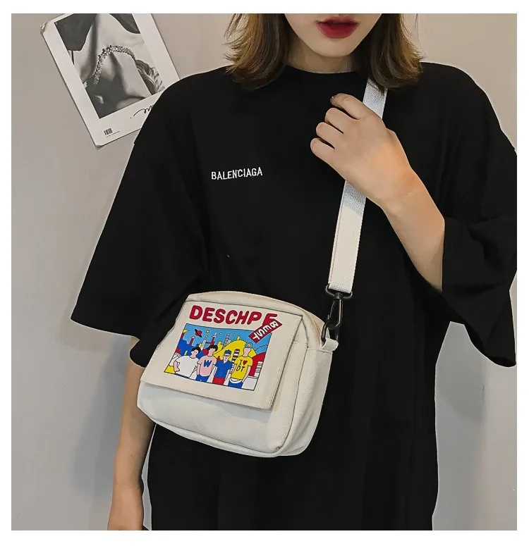 INS сумка тканевая через плечо женская шикарная Ретро сумка в гонконгском стиле Студенческая в Корейском стиле в японском стиле Harajuku Wind Южная Корея Ul
