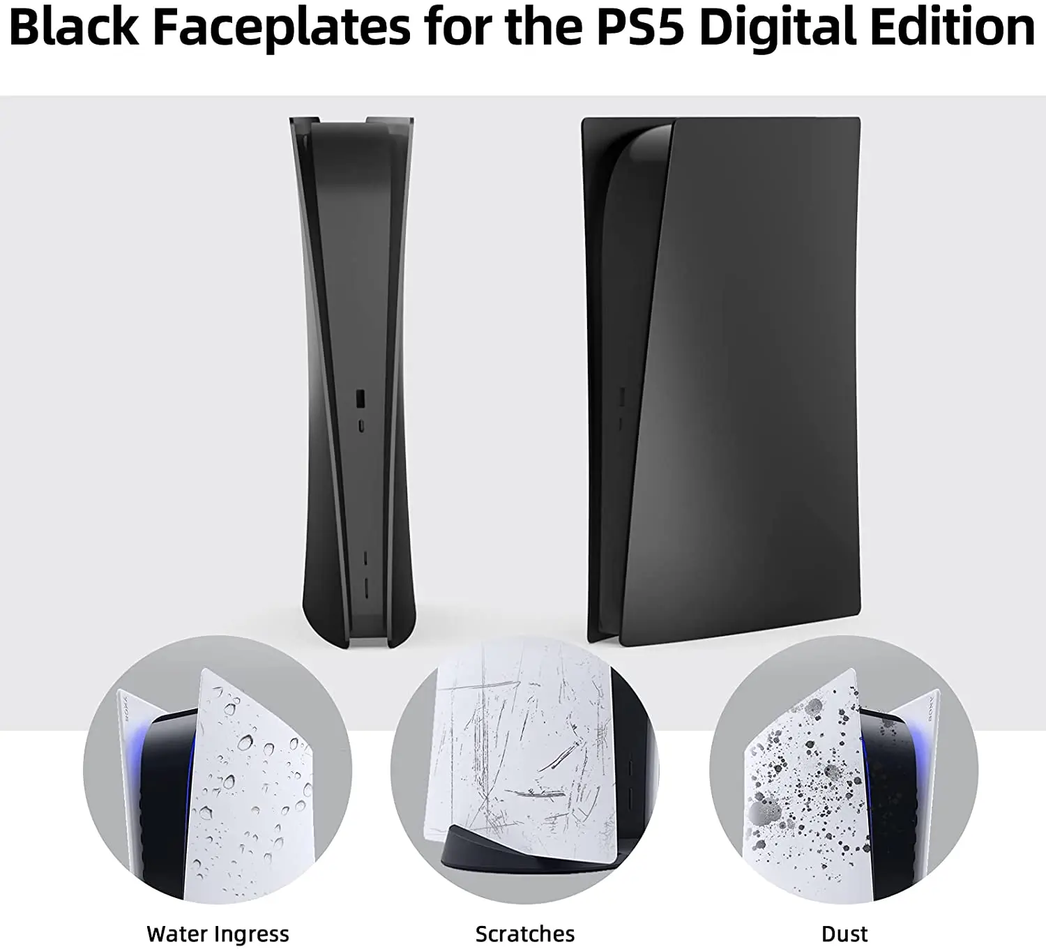 HEYSTOP Coque Compatible avec PS5 Console,Accessorie Compatible avec PS5  Façade de Remplacement Compatible avec PS5 Protection, Anti-Rayures Coque  de Protection Remplacement Compatible avec PS5 -Noir : : Jeux vidéo