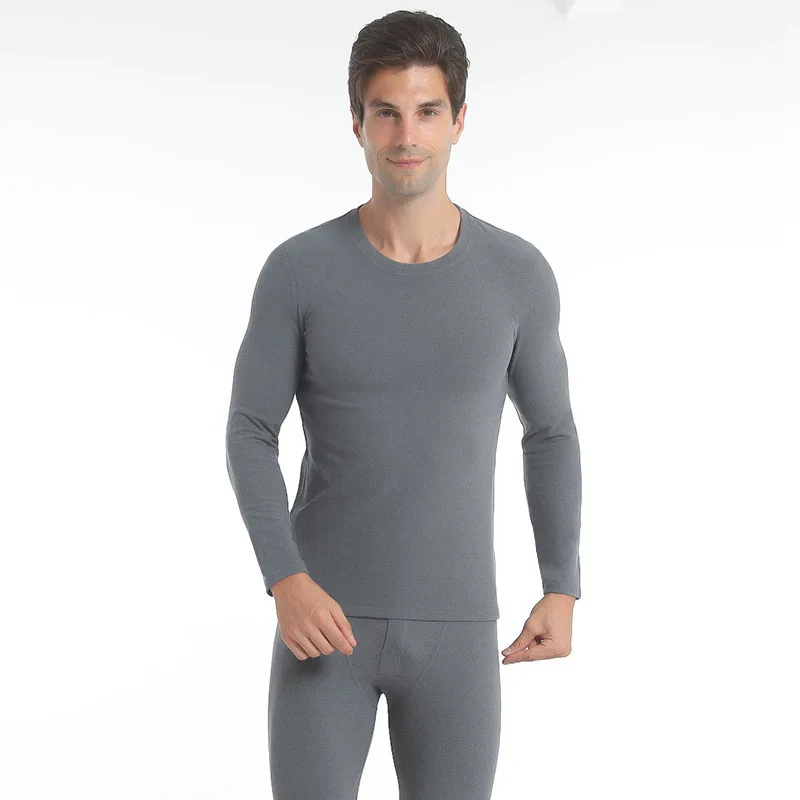 O-Men Light Gray Мужское женское термобелье, мужской костюм, шерсть, теплые кальсоны, Женская холодностойкая хлопковая майка - Цвет: O-Men Light Gray