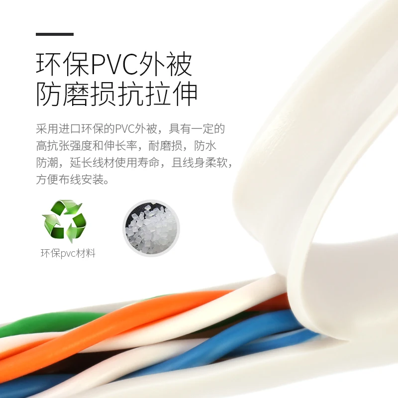 Fio de Cobre Cat5e Branco 16 Pés 50m Utp para Engenharia 100mbps Ethernet Cabos de computador e conectores - Imagem 4