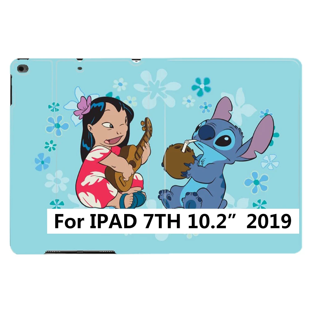Умный чехол из искусственной кожи с рисунком Лило и Стич для iPad Air 2 3 5 6th 9," 7th 10,2" 10," PRO Mini 4 - Цвет: iPad 7th 10.2 2019