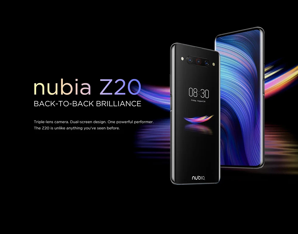 Мобильный телефон с двойным экраном zte Nubia Z20, версия ЕС, Snapdragon 855 plus, 6,42 дюйма, 5,1 дюйма, 6 ГБ/8 ГБ, 128 ГБ, 4000 мА/ч, Трехместный задний телефон 48 МП