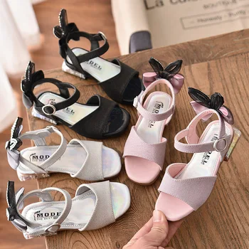 

Summer New Girls Casual Sandals Children Princess Party Shoes Girls Rabbit Ears Sequins Sandals 26-36