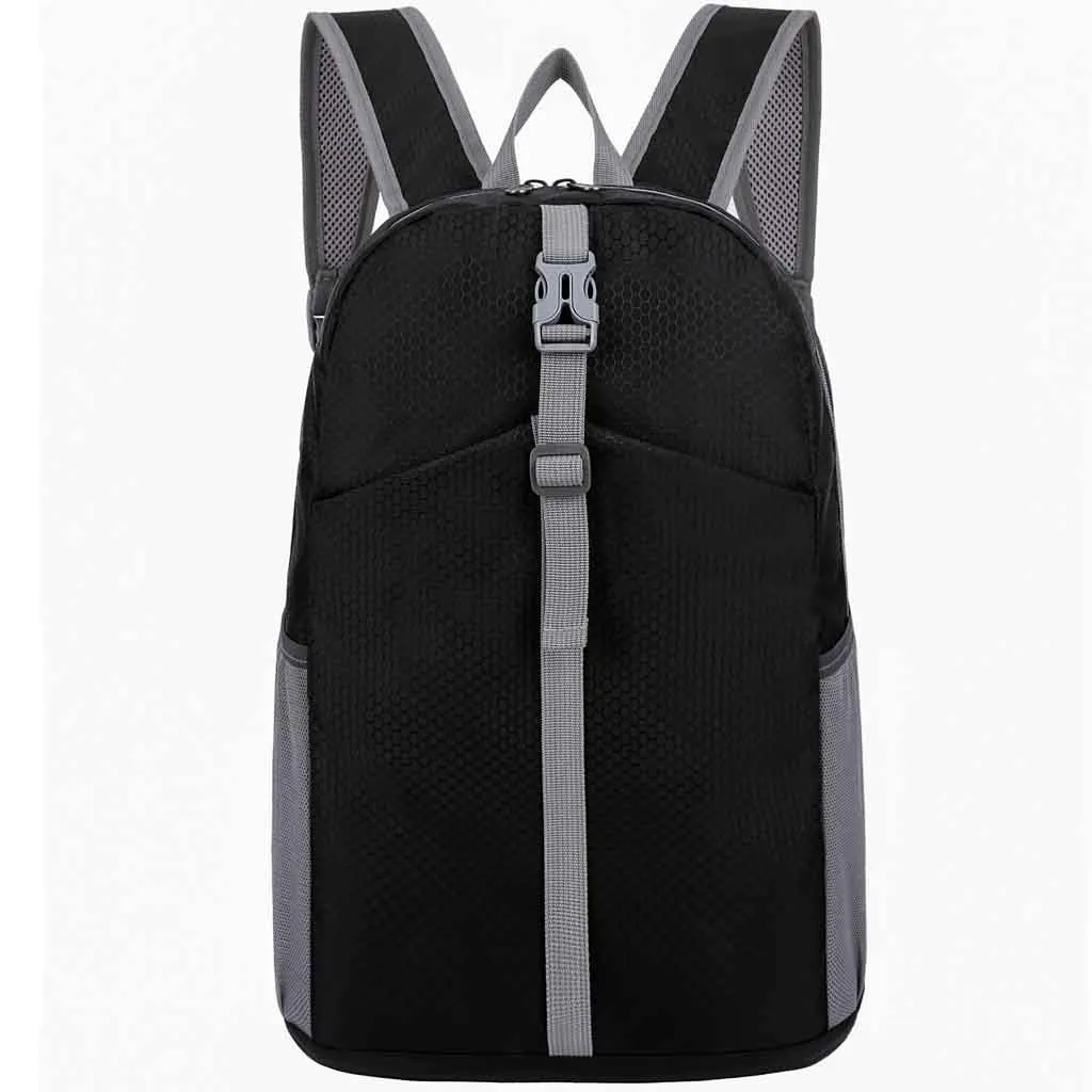 

Women Men Backpack Nylon Solid Color Unisex Backpacks Large Capacity Shoulder Bag Outdoor Sports Foldable Backpack For 2019 New