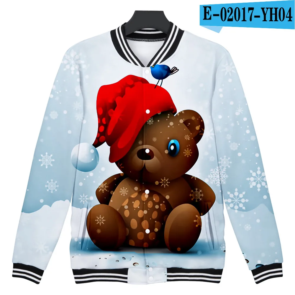Merry Christmas 3d печать бейсбольная форменная куртка для мужчин и женщин Harajuku толстовки зимняя мода хип хоп забавная толстовка верхняя одежда - Цвет: 004