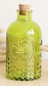 Новинка Zakka Ретро ваза резная пробковая бутылка стеклянная бутылка Настольная Ваза с пробкой - Цвет: Green