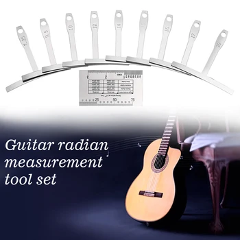 

High Accuracy Bass Radius Gauge Guitar Luthier Tools Set Stainless Steel Notched String Action Rustproof Fretboard Durable