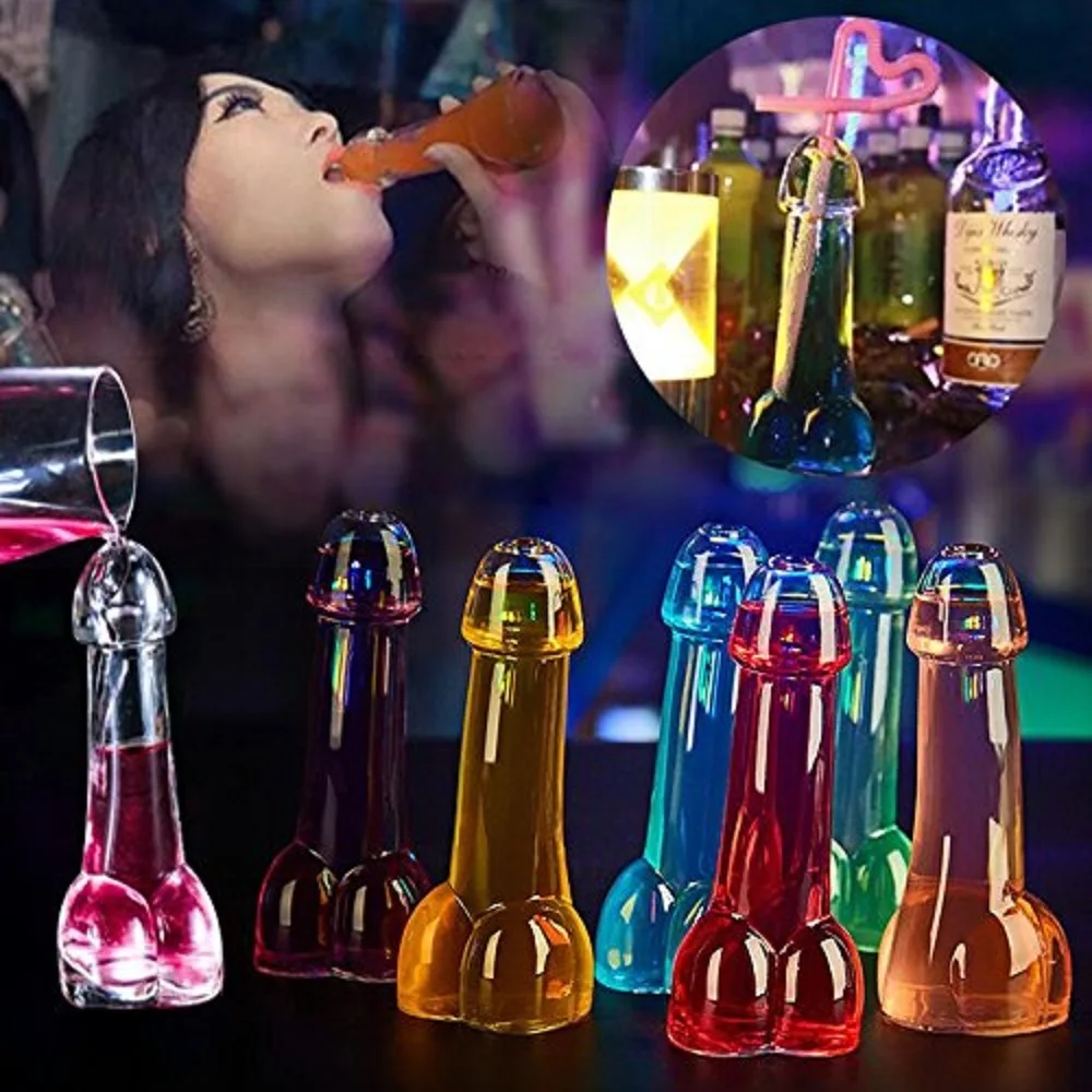 New Wine Glass Cup Creative Transparent Glasses Genital Dick Penis Cocktail Mug Bottle for Bar Decoration Hot | Дом и сад