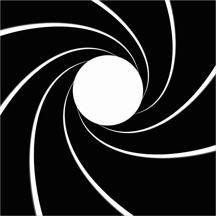 

8x8FT 007 James Bond Black White Spiral Gun Barrel Pattern Custom Photo Studio Background Backdrop Vinyl 240cm x 240cm