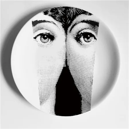 Fornasetti черно-белая иллюстрационная тарелка, настенная тарелка, домашний декор для отеля, человеческое лицо, керамическая посуда для декора стен - Цвет: 6