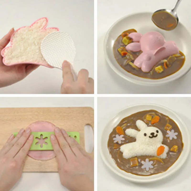 Sushi Maker DIY набор Инструменты для суши лечение риса Onigiri форма Кухонные гаджеты хлопок формы для завтрака 4 шт./компл. форма дельфина