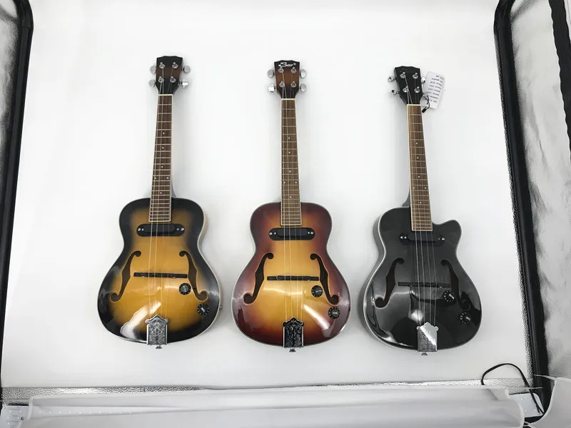 

Tenor 26 inch Electrical F hole gloss finish jazz ukulele with padding bag