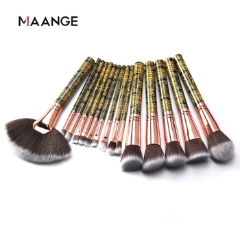 

MAANGE 15pcs Professional Makeup Brushes Set Kit Foundation Blush Lip Eyeliner Eye Shadow Face Powder Brush Set For Cosmetic