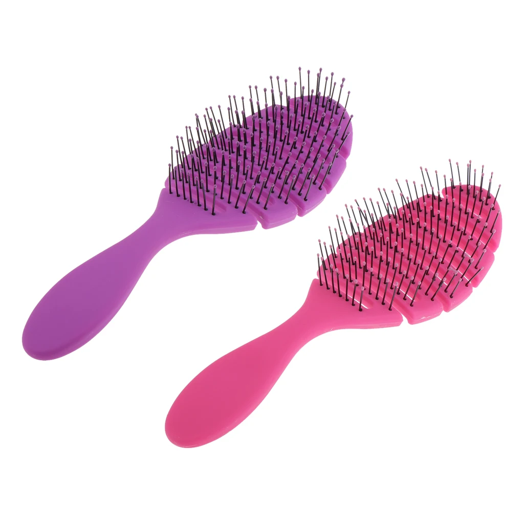 2x Adults Massage Scalp Hair Brush Combs Reduce Frizz Breakage Wet Dry Hair