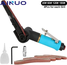 Lijadora de banda de aire de 10x330mm, rectificadora de ángulo de aire con correas de lijado para compresor de aire, juego de herramientas neumáticas de lijado