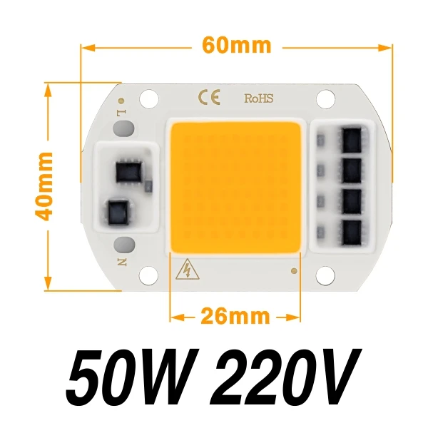 AC220V 5 шт./лот светодиодный шарик 50 Вт 30 Вт 20 Вт Холодный белый Теплый белый растительный светильник COB чип высокой яркости для дома прожектор светильник Точечный светильник DIY - Цвет: 50W Warm White