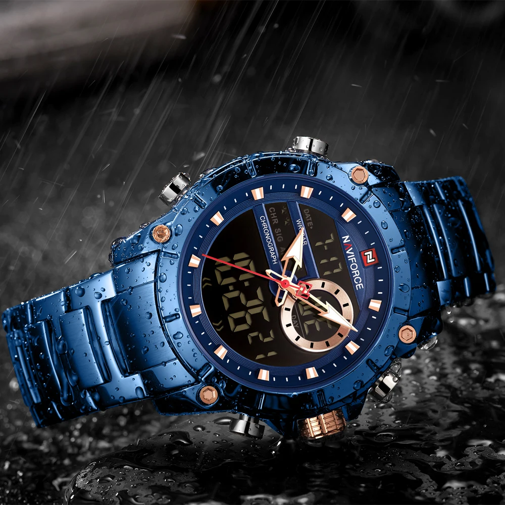 Мужские наручные часы naviforce Лидирующий бренд мужские модные спортивные часы водонепроницаемые Роскошные Кварцевые наручные часы Мужские часы с датой Relogio Masculino
