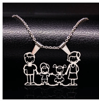 Нержавеющая сталь девочек ожерелье для мальчиков Для женщин I Love Mama детское ожерелье ювелирные изделия Аксессуары для серебряных Цвет Семья ожерелья ювелирные украшения N7191