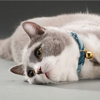 

2020 Handmade Adjustable Dog Cat Collar Printed Necktie Necklace With Bell For Cats Puppy Kitten Pet Cat Accessories
