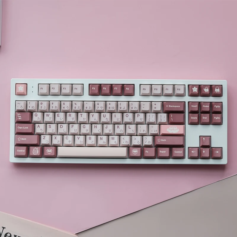 Chaves Gmk Daifuku Keycaps Cereja Perfil Pbt Tintura Sublimação Teclado Mecânico para mx Switch com 1.75u 2u Shift 120