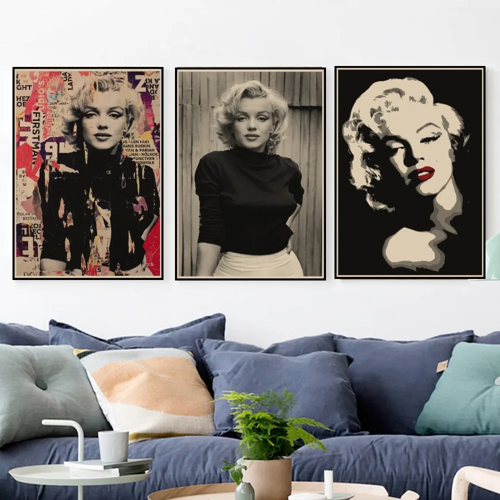 Marilyn Monroe Ретро плакат крафт-бумага бумажный настенный стикер настенное искусство