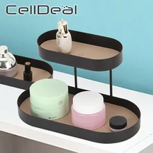 Ins Desktop Storage Rack Kitchen Househould Cosmetic Makeup Basket Nordic style Iron storage Tray Organizer Home Decoration