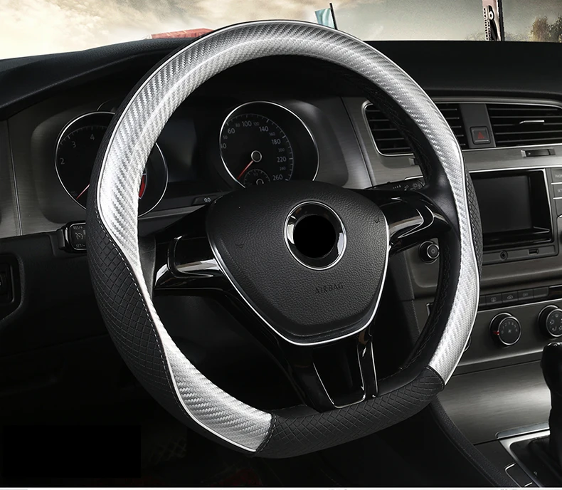 D образный чехол на руль из кожи+ углеродного волокна для VW GOLF 7 POLO JATTA Suzuki Swift Nissan Rogue