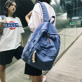 

Retro Denim Backpack 2020 New Student Casual Schoolbag Male Large Capacity Travel Computer Bag Shoulder Bag for Teenage Girls