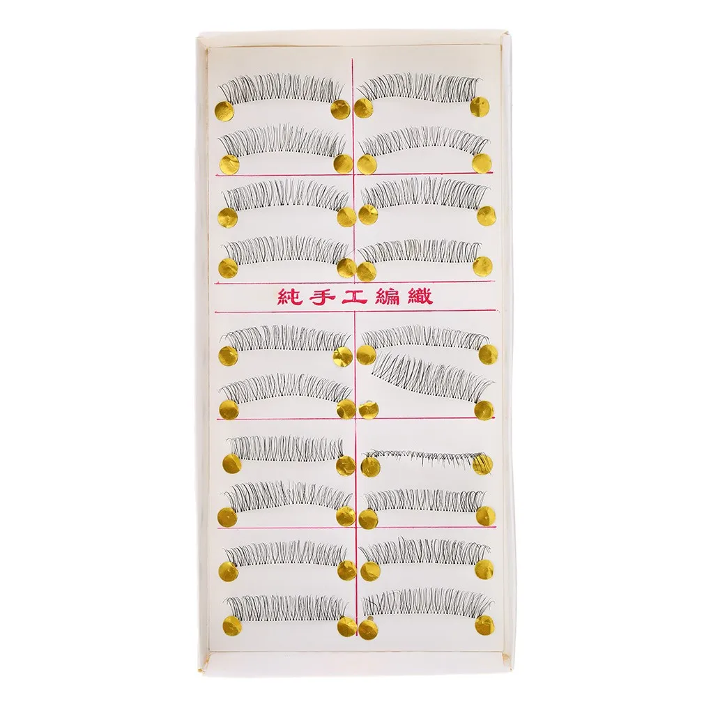 10 Pairs Reusable Handmade Fake False Eyelash Lashes Natural Transparent Stem Black Korean Style Professional Make-up 10 Pairs Reusable Handmade Fake False Eyelash Lashes Natural Transparent Stem Black Korean Style Professional Make-up