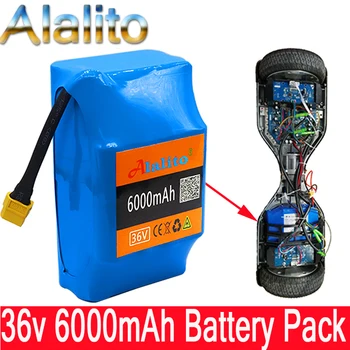 

10S2P 36v lithium-ion rechargeable battery 6000mAh 6.0AH battery pack for electric self-suction hoverboard unicycle 36v bateria