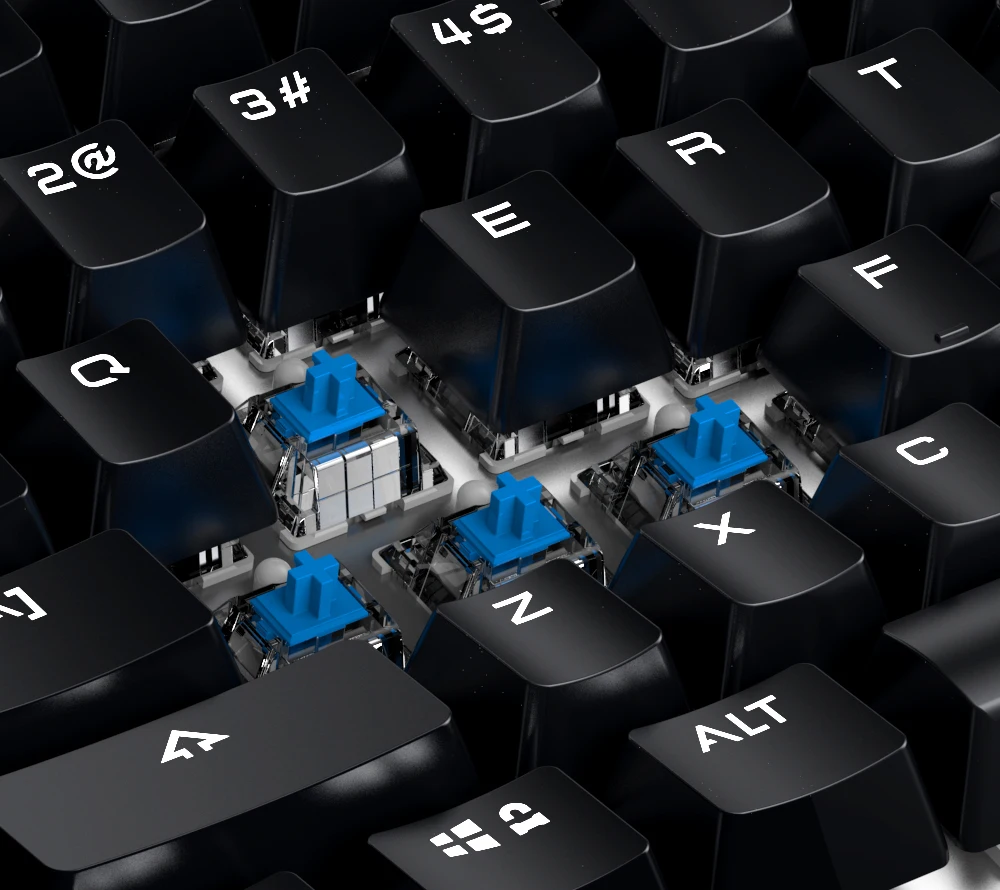  GameSir GK300 Gray Wireless Mechanical Keyboard 104 TTC Blue Switches Gaming Keyboard For PUBG FPS 