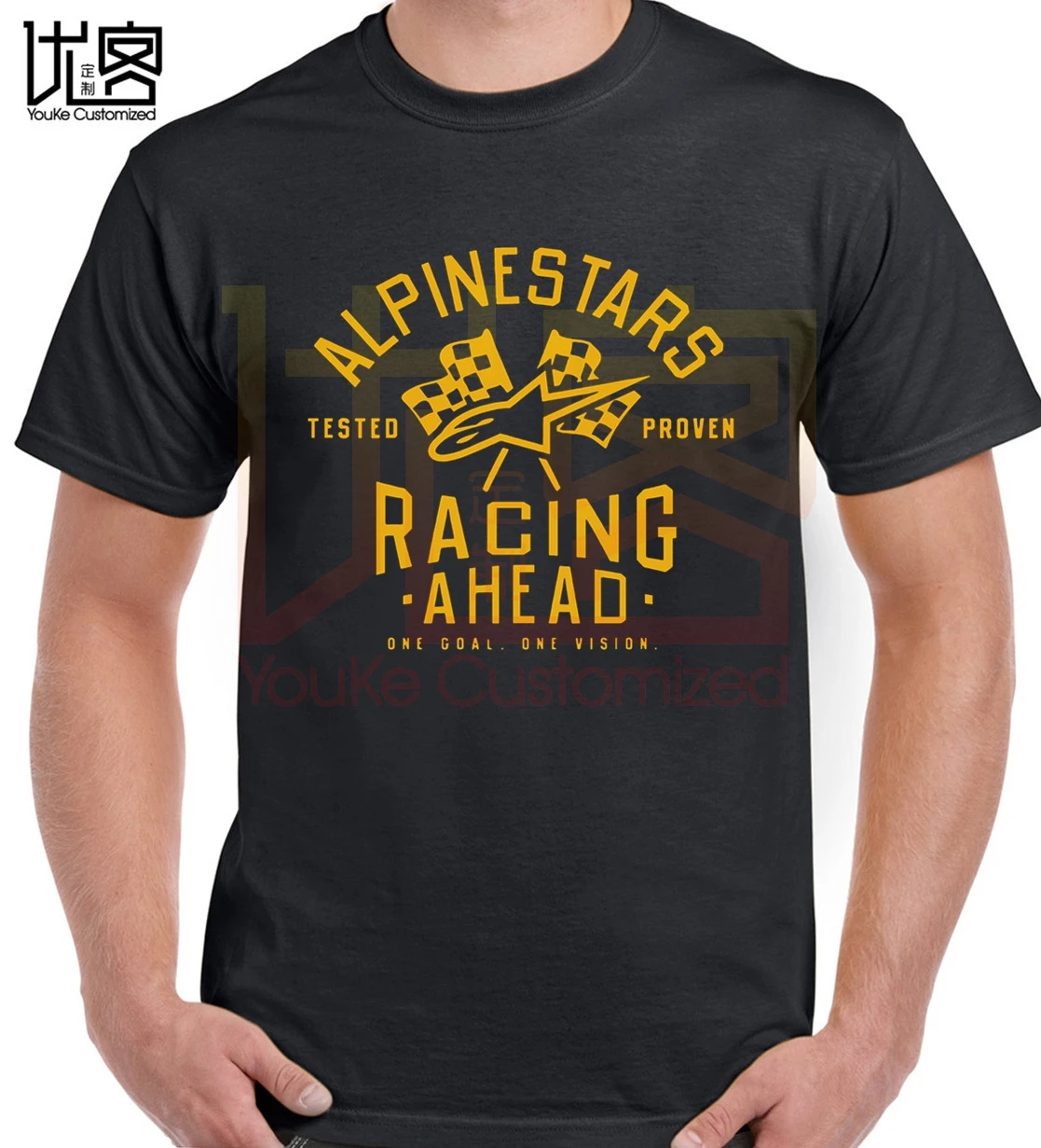Футболка Alpinestars 2020 с коротким рукавом спереди Мужские Женские топы из 100% хлопка