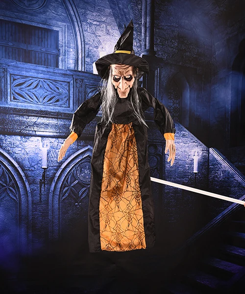 

Halloween Party Decoration Horror Pendant Glowing Witch Ghosts Hanging Voice Control Toy Electric Ghost Outdoor House Prop