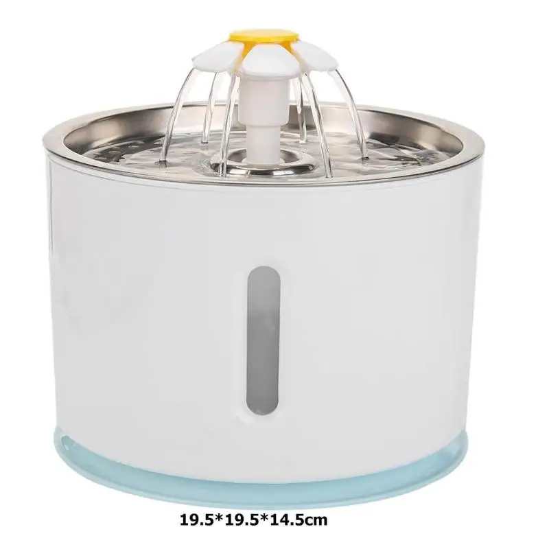 2.4L Automatic Water Dispenser LED Fountain USB Interface Stainless Steel Drinking Pet Dog Cat Health Caring Accessories - Цвет: Синий