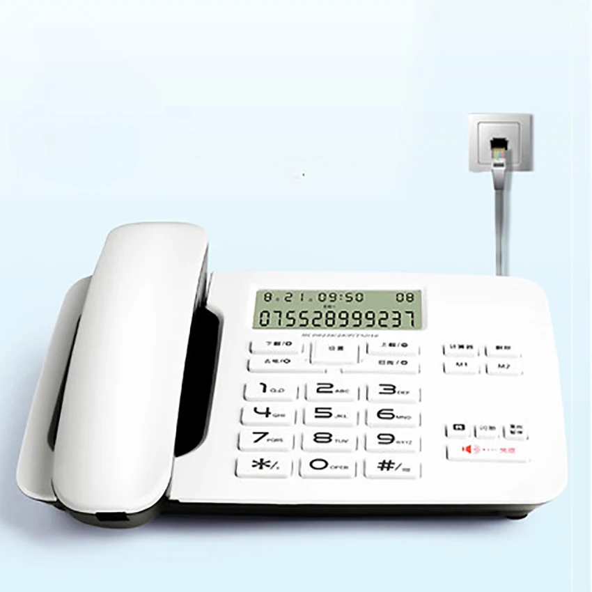 Desktop Corded Telephone Landline with Caller ID, Hands-Free, DTMF/FSK Dual System, Calculator, Flash, Do Not Disturb for Home