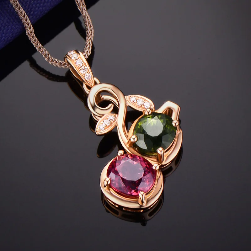 Bague Ringen, стиль, женское серебро 925, ювелирное ожерелье, розовое золото, цвет турмалин, подвеска, ключица, цепь, подарок на свадьбу