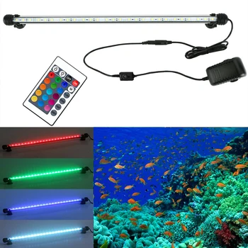 

19/29/39/49cm LED Aquarium Fish Tank Light Submersible Air Bubble Lamp Remote Control RGB Waterproof Light New