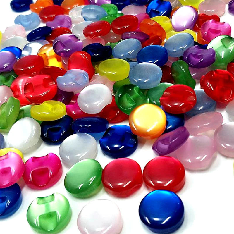100pcs Mixed Round Resin Buttons Decoration Sewing Clothing Accessories 12mm 