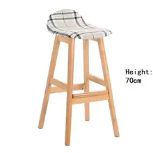 Нордический барный стул длинная ножка барный стул нордический высокий стул спинка кафе креативный твердый деревянный барный стул современный минималистичный домашний деко