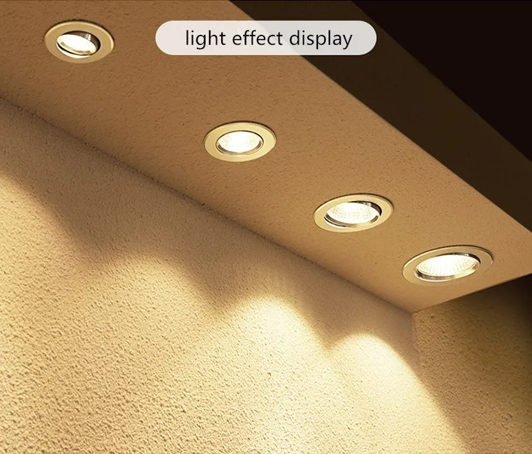 Description Picture 3 of itemEmbedded dimmable LED downlight Angle adjustable COB ceiling light spotlights 7W 9W 12W 15W 18W rotating AC85-260V indoor lighti