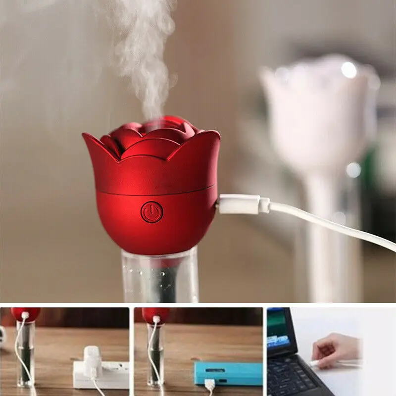 Мини USB розовый увлажнитель для цветов офисный домашний очиститель воздуха Арома диффузор распылитель