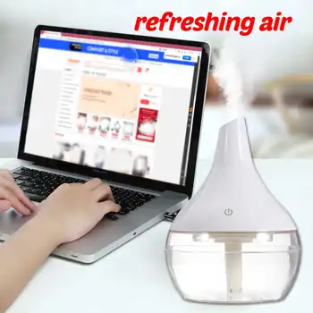

300ml USB Electric Aroma air diffuser pure white Ultrasonic air humidifier cool mist maker with 7 colors LED lights for home