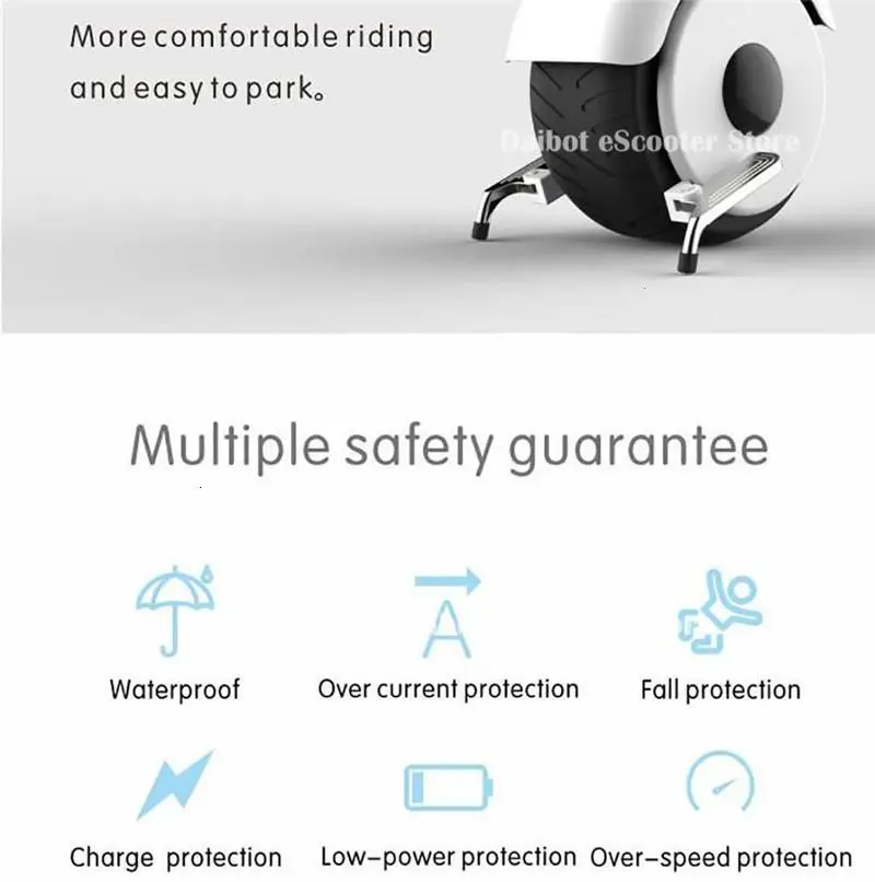 Daibot Electric Motorcycle Scooter One Wheel Self Balancing Scooters 800W 60V Somatosensory Foldable Monowheel Electric Unicycle (13)
