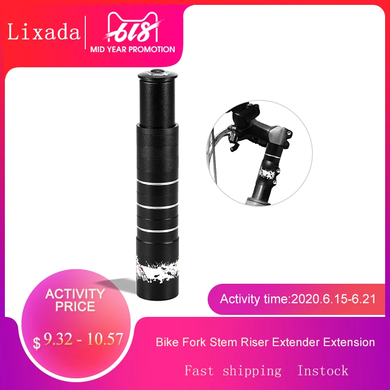 180mm Bike Fork Stem Riser Extender Extension Bicycle Cycling Bike Stem Head Up Raiser Handlebar Riser Adapter Aluminum Alloy